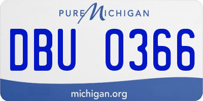 MI license plate DBU0366
