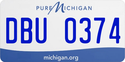 MI license plate DBU0374