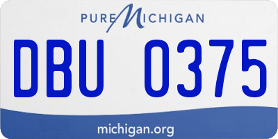 MI license plate DBU0375