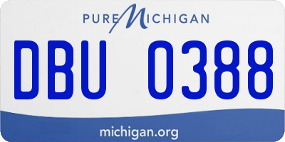 MI license plate DBU0388