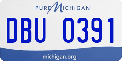 MI license plate DBU0391
