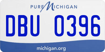 MI license plate DBU0396