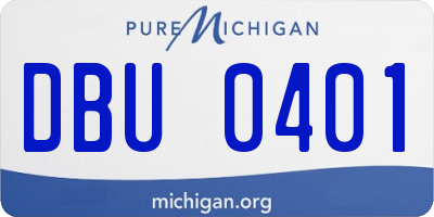 MI license plate DBU0401