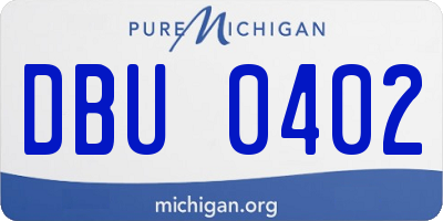 MI license plate DBU0402