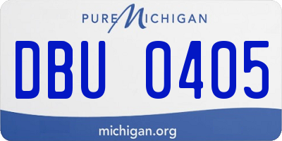 MI license plate DBU0405