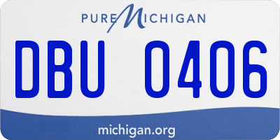 MI license plate DBU0406