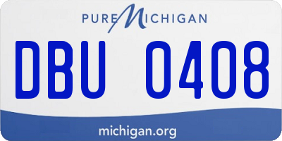 MI license plate DBU0408