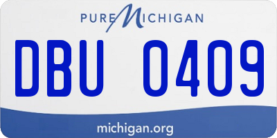 MI license plate DBU0409