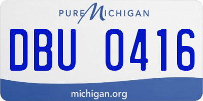 MI license plate DBU0416