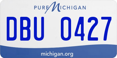 MI license plate DBU0427