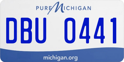 MI license plate DBU0441
