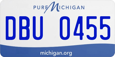 MI license plate DBU0455