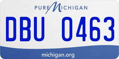 MI license plate DBU0463
