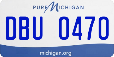 MI license plate DBU0470