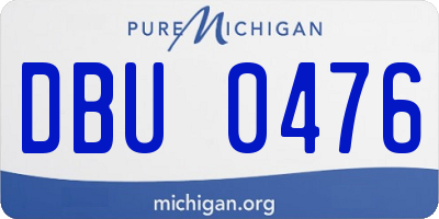 MI license plate DBU0476