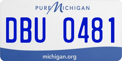 MI license plate DBU0481