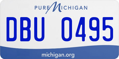 MI license plate DBU0495