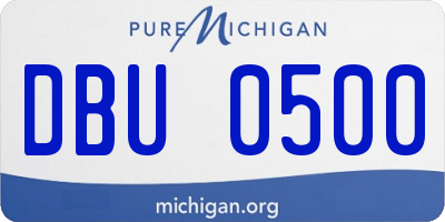 MI license plate DBU0500
