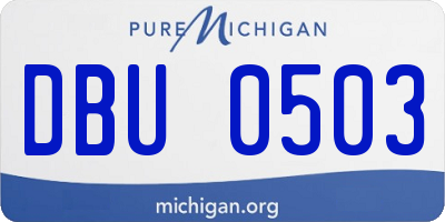 MI license plate DBU0503