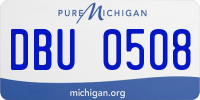 MI license plate DBU0508