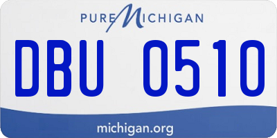 MI license plate DBU0510
