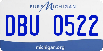 MI license plate DBU0522