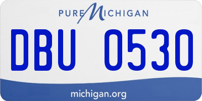 MI license plate DBU0530