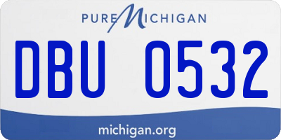 MI license plate DBU0532