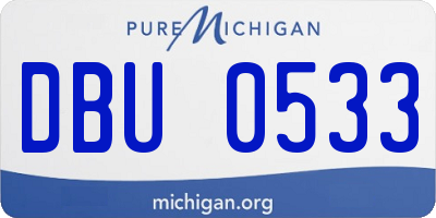 MI license plate DBU0533