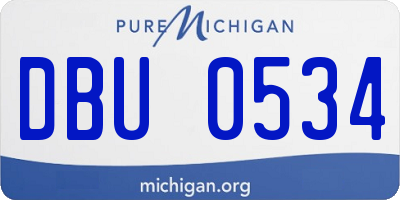 MI license plate DBU0534