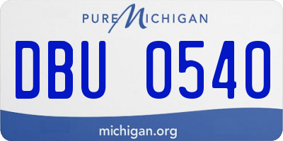 MI license plate DBU0540