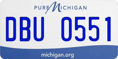 MI license plate DBU0551