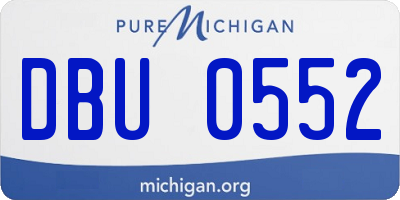MI license plate DBU0552