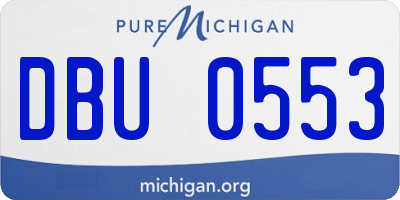 MI license plate DBU0553