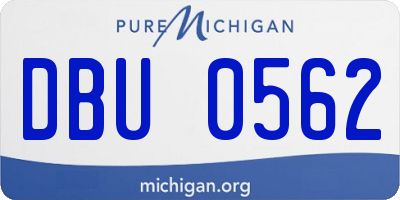 MI license plate DBU0562