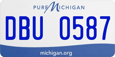 MI license plate DBU0587