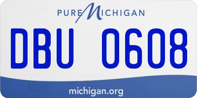 MI license plate DBU0608