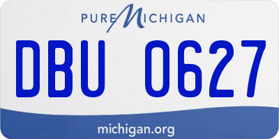 MI license plate DBU0627