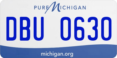 MI license plate DBU0630