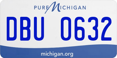 MI license plate DBU0632