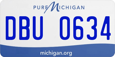 MI license plate DBU0634