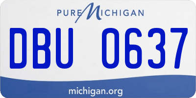 MI license plate DBU0637