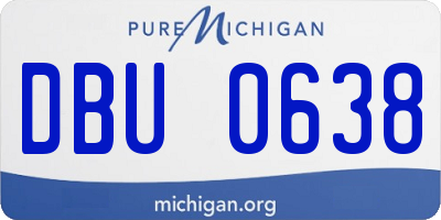 MI license plate DBU0638