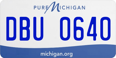MI license plate DBU0640