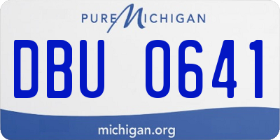MI license plate DBU0641