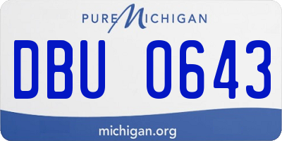 MI license plate DBU0643