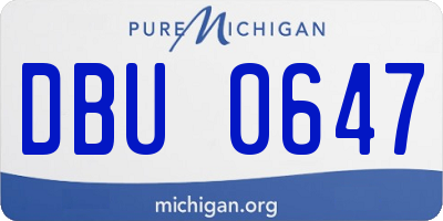 MI license plate DBU0647