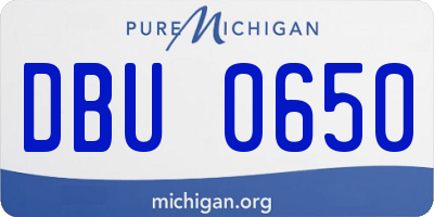 MI license plate DBU0650