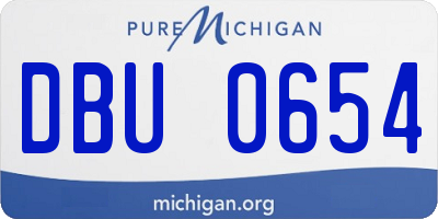 MI license plate DBU0654