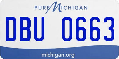 MI license plate DBU0663